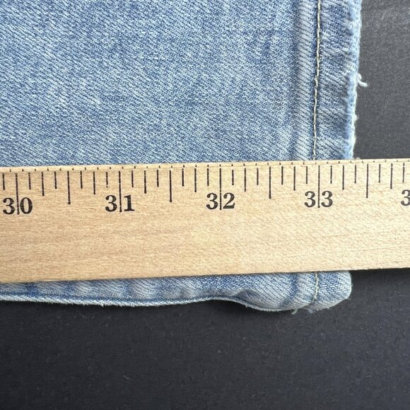 Abercrombie Fitch Jeans Women 29x33* Flare High Rise Blue Stretch Denim Tag 28 L - Picture 12 of 16